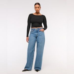 Curve Love Low Rise Ultra Loose Jean Medium Wash